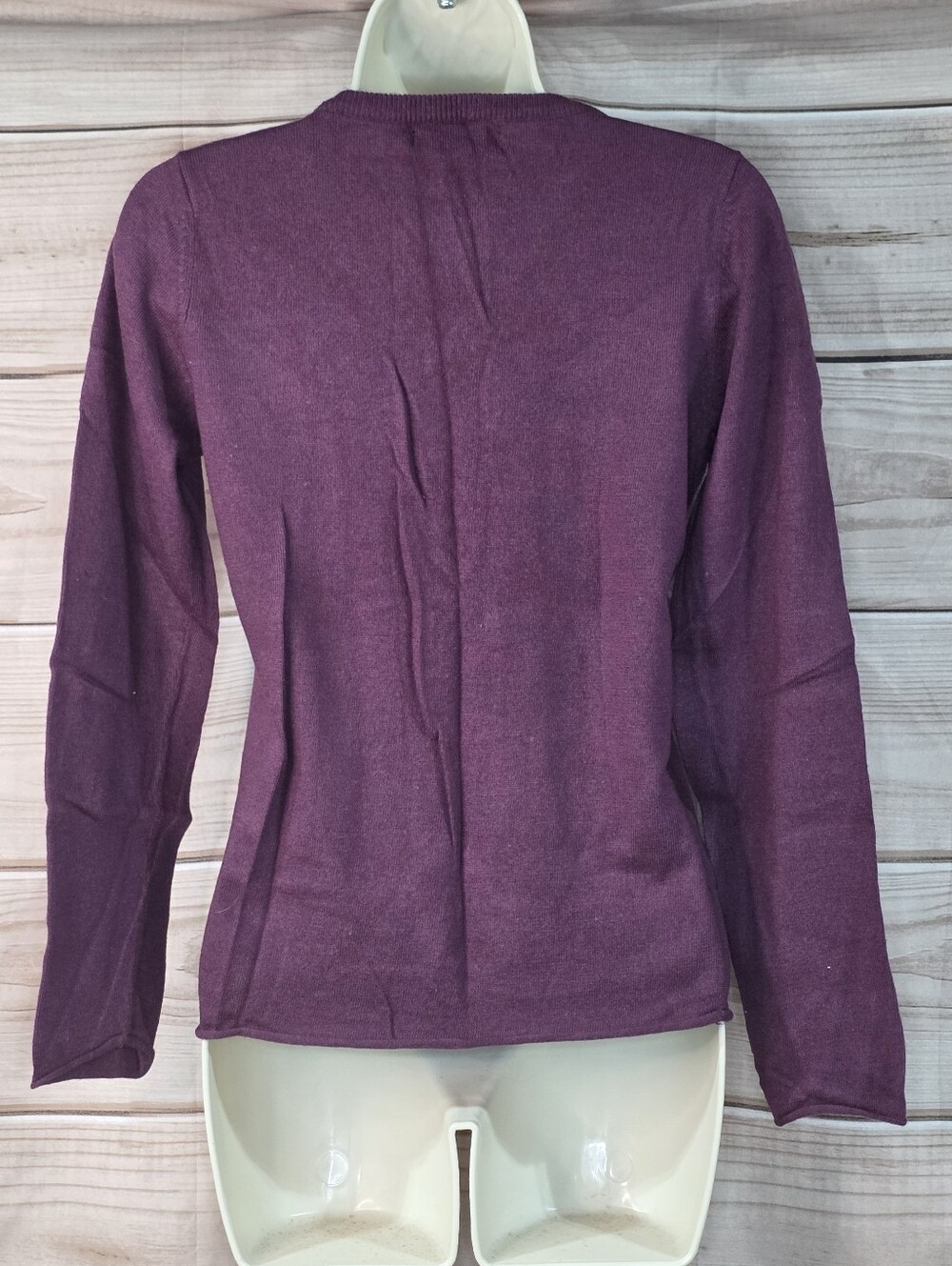 Mossimo Target Sweater Vneck Long Sleeve Plum Purple M - Picture 2 of 5